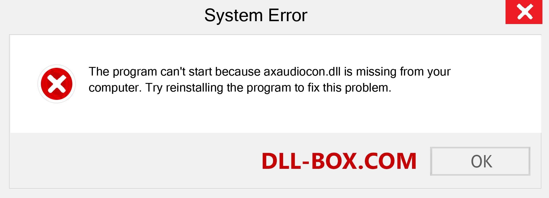  axaudiocon.dll file is missing?. Download for Windows 7, 8, 10 - Fix  axaudiocon dll Missing Error on Windows, photos, images